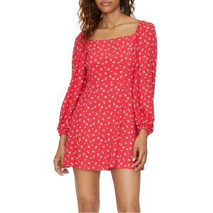 Sanctuary Cilia Long Sleeve Mini Dress in Wildflower Red size 6